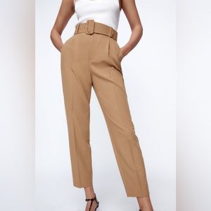 Zara High Waist Trousers With Belt